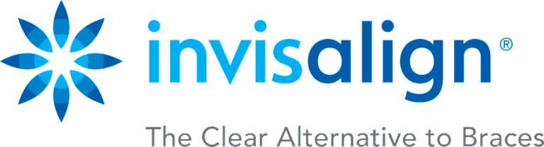 Invisalign logo with tagline "The Clear Alternative to Braces"