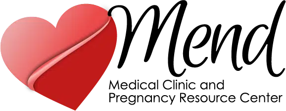 Mend Medical Clinic and Pregnancy Resource Center logo with red heart design